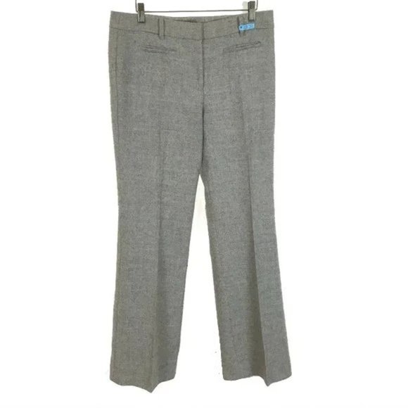 Womens Size 10 10x33 1/2 LL Bean Gray Pure Wool Boot Cut Flannel Trouser Pants - Picture 1 of 3